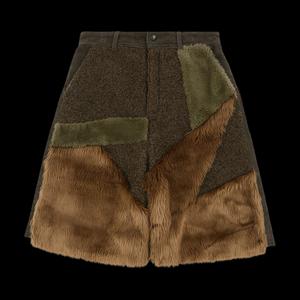 Andersson Bell Faux Fur Patchwork Shorts 'Коричневый'