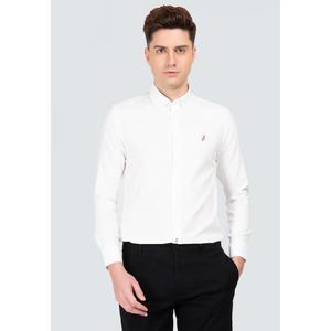Polo Haus Мужская хлопковая смесовая рубашка Signature Fit с длинным рукавом P0624-MBLSE017