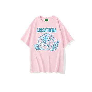 Футболка Crisathena Rose с розой, розовая