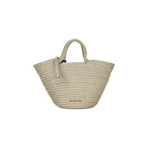 Сумки на ручке Balenciaga Маленькая плетеная сумка Ibiza «Тауповый/Черный»