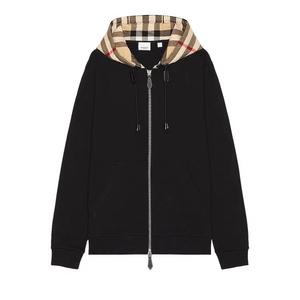 Молнии Burberry Check Pattern Hoodie 'Black'