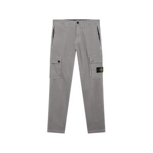 3100034 стрейч-органический хлопок broken twill, эффект 'OLD', зауженные карго-брюки с карманами на молнии