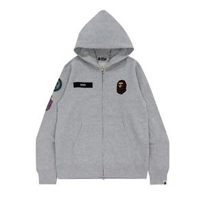 Толстовки на молнии BAPE Military Patch Heavy Weight Zip Hoodie 'Grey'