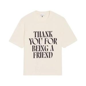Футболки Ami White Cotton Thank You For Being A Friend Print T-Shirt 'White Cream'
