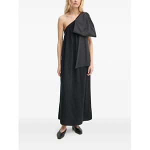 Платье миди на одно плечо с бантом