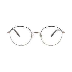 Очки Alexander McQueen Round-Frame Metal Optical Frames 'Ruthenium Transparent'