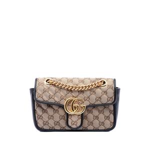Маленькая сумка на плечо GG Marmont Matelasse Diagonal GG Canvas and Leather (2016-2026 годы)
