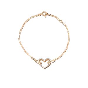 Браслет Petit Coeur из желтого золота с бриллиантами