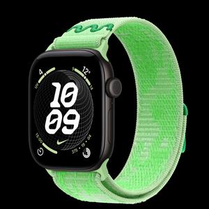 Apple Watch Series 12 42 мм, GPS + Cellular, алюминий, Black, ремешок Green Spark Nike Sport Loop