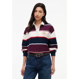 Кроп-свитшот в полоску с регбийным воротником - Tommy Jeans