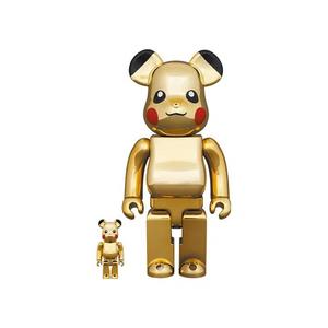 Фигурки BE@RBRICK x Pokémon Pikachu 100% & 400% Set 'Gold Chrome'