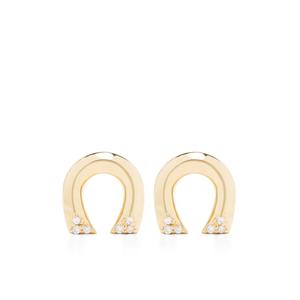 Серьги-гвоздики Tiny Horseshoe из желтого золота с бриллиантами