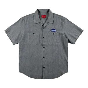 Рубашки на пуговицах Supreme Studded Patch Short-Sleeve Work Shirt 'Stripe'