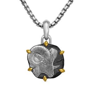 Подвеска Aries из желтого золота и серебра (33 мм)