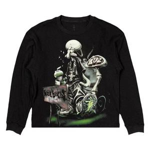 Футболка с длинным рукавом Cactus Jack от Travis Scott x Spongebob Rock Bottom Thermal Long-Sleeve 'Black'