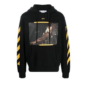 Толстовки с капюшоном Off-White Diagonal Arrow Caravaggio St Fran Slim Hoodie 'Черный/Белый'