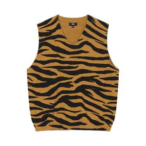 Свитеры Stussy Tiger Printed Sweater Vest 'Mustard'
