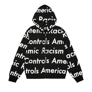 Толстовки на молнии Denim Tears x Arthur Jafa Systemic Racism Controls America Zip Up Hoodie «Black»