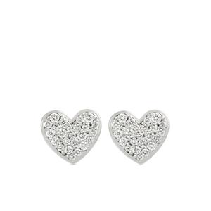 Серьги Caviar Heart из белого золота с бриллиантами