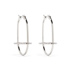 Серьги-кольца из белого золота с бриллиантами