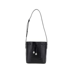 Маленькая сумка-ведро Charm из кожи с эффектом крокодиловой кожи