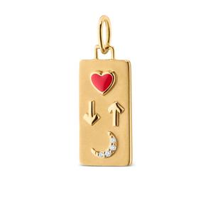 Подвеска Love You To The Moon And Back из желтого золота с бриллиантами