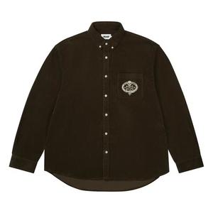 Рубашки на пуговицах Palace Skull Crest Cord Shirt «Коричневый»