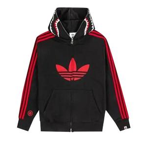 Tops BAPE x Adidas Shark Fleece Full Zip Hoodie 'Черный'