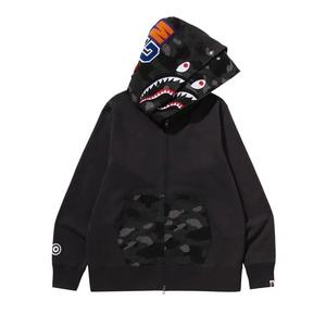 Худи BAPE Color Camo Shark Full Zip Double Hoodie 'Черный'