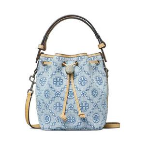 Ведерки Tory Burch T Monogram Denim Mini Bucket Bag 'Пудрово-голубой'