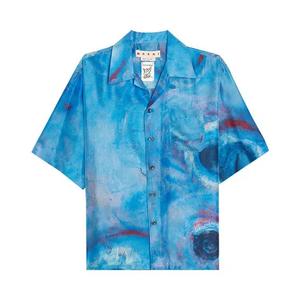 Рубашки на пуговицах Marni Haboutai Silk Bowling Shirt 'Cobalt'