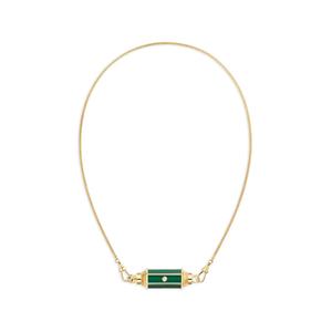 Колье Baby Locket с бриллиантами и малахитом