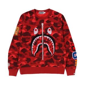 Свитера с круглым вырезом BAPE Color Camo Embroidery Shark Crewneck 'Красный'