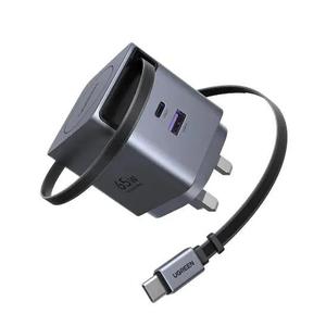 UGreen 65W Nexode Pro GaN 1C1A быстрое зарядное устройство с выдвижным кабелем