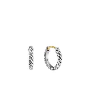 Серебряные серьги-хагги Sculpted Cable Micro (10.7 мм)