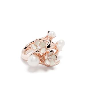 Кольцо Cherry Blossom с бриллиантами и жемчугом