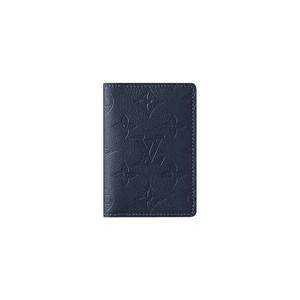 Кошельки Louis Vuitton Pocket Organizer 'Navy Blue Monogram Shadow Embossed Calf Leather'