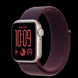 Apple Watch SE 3 40 мм, GPS, алюминий, Starlight, ремешок Burgundy Sport Loop