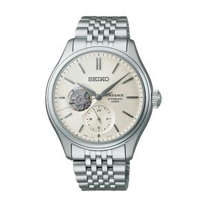 Механические часы Seiko Presage Classic Series Semi-Skeleton «Shiroiro» с открытым сердцем, стальным браслетом SPB469J1