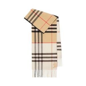 Шарфы Burberry Double-Faced Contrast Check EKD Scarf 'Sand/Pebble White'