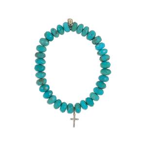 Браслет Cross Charm с бриллиантами и бирюзой