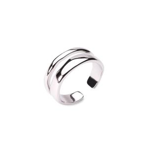 Обручальное кольцо Millennia 2000 Double Line Stackable из белого золота с серебром 925 пробы
