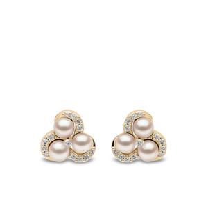 Серьги Sleek из желтого золота с жемчугом и бриллиантами