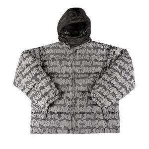 Пуховики Supreme Fat Tip Jacquard Denim Puffer Jacket 'Black'