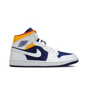 Баскетбольная обувь для повседневной носки Air Jordan 1 Mid 'White Deep Royal Blue'