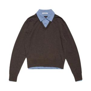 Свитеры Acne Studios Layered Wool Sweater 'Коричневый/Синий'