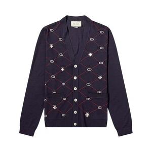 Кардиганы Gucci Wool Cardigan 'Синий/Мультиколор'