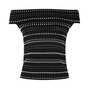 Укороченные топы Alexander McQueen Off-The-Shoulder Stitch Dot Crop Top 'Черный/Белый'