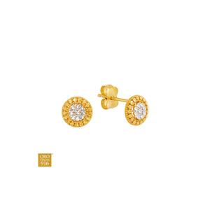 HABIB Oro Italia 916 серьги из желтого и белого золота GE78040426(YW)-BI (22K золото)