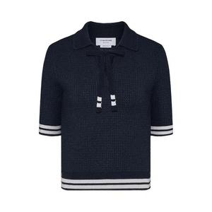 Поло Thom Browne Tuck Stitch Short-Sleeve Neck Tie Polo 'Navy'